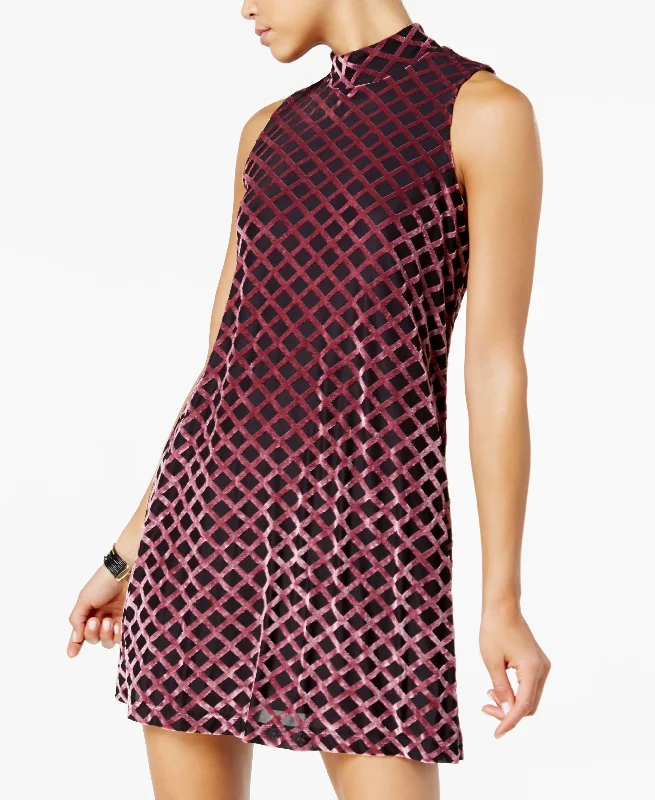 Button-up Shirts Teeze Me Juniors Mock Neck Velvet Dress