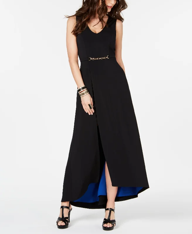 Sporty Chic Thalia Sodi Belted Detail Maxi Dress