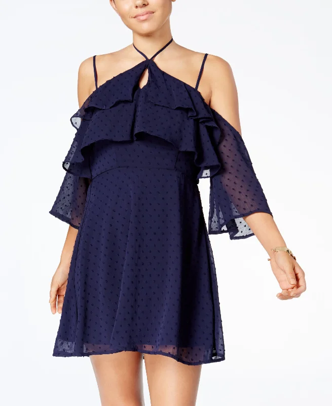 Trendy Joggers Trixxi Juniors Ruffled Cold Shoulder Dress