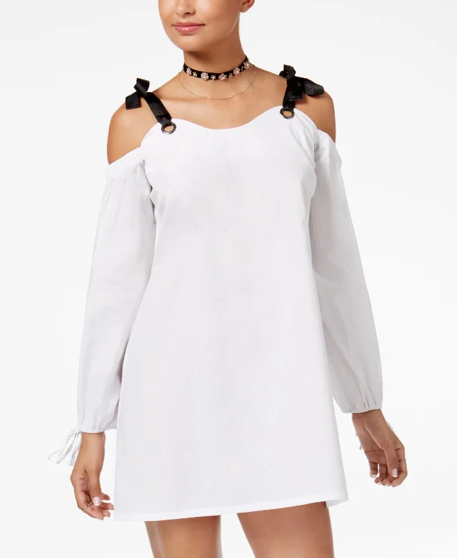 Luxury Suits Ultra Flirt Juniors Cold Shoulder Shift Dress