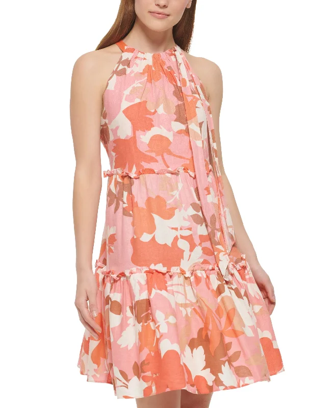 Effortless Style Vince Camuto Womens Printed Tiered Dress