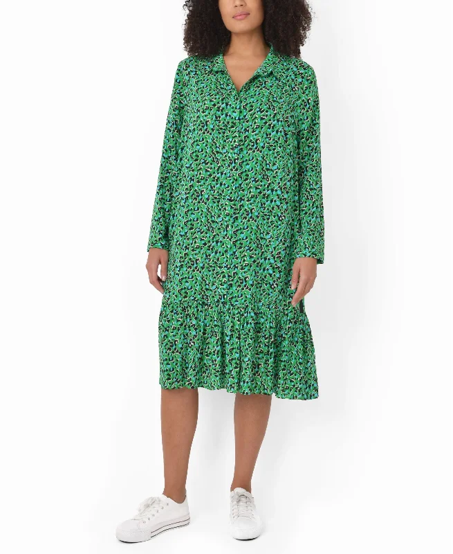 Slim-fit Trousers Womens Smudge Print Shirt Dress