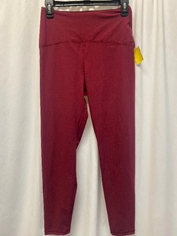 Layered Jackets Athletic Leggings By A New Day In Maroon, Size: M