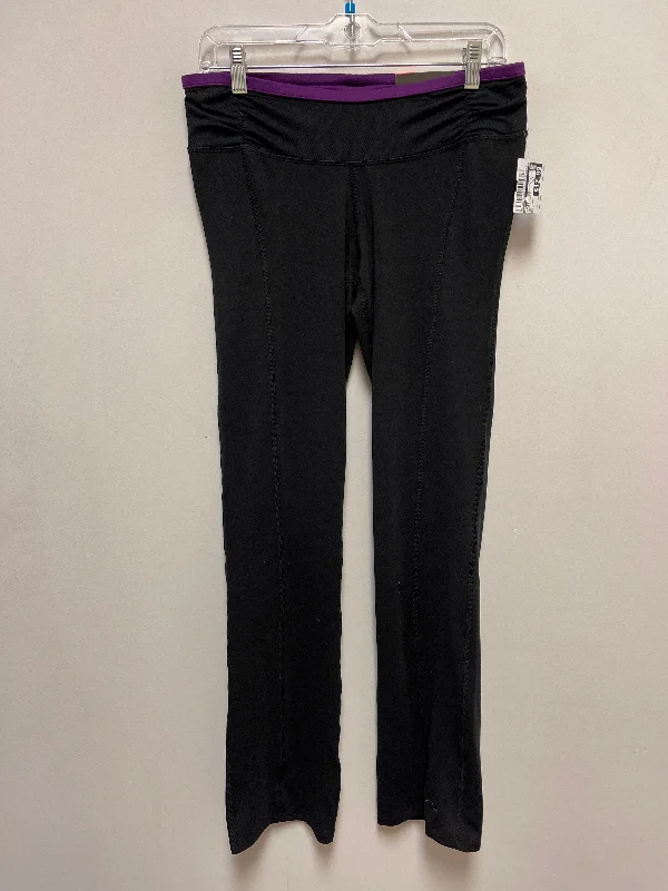 Premium Outerwear Athletic Leggings By Champion In Black & Purple, Size: M
