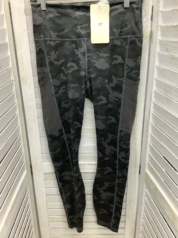 Street Casual Athletic Leggings By Fabletics In Camouflage Print, Size: M