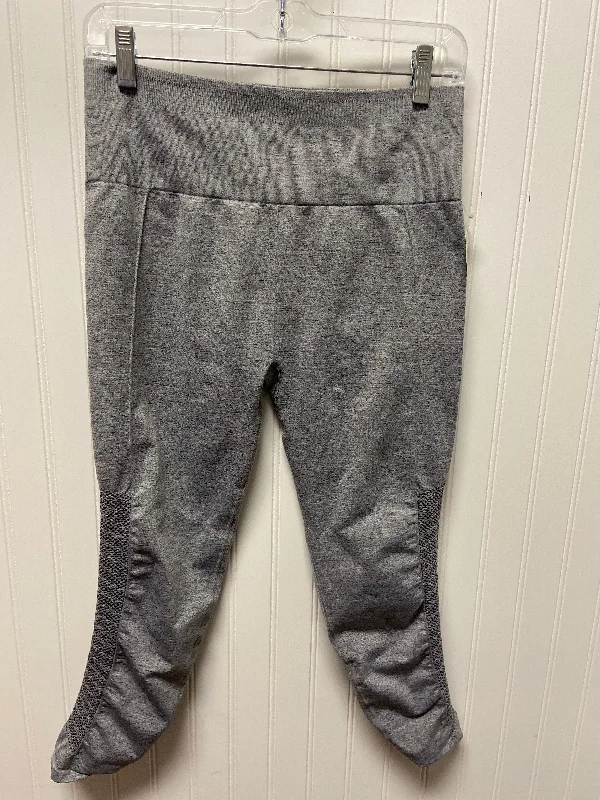 Leather Pants Athletic Leggings By Fabletics In Grey, Size: L
