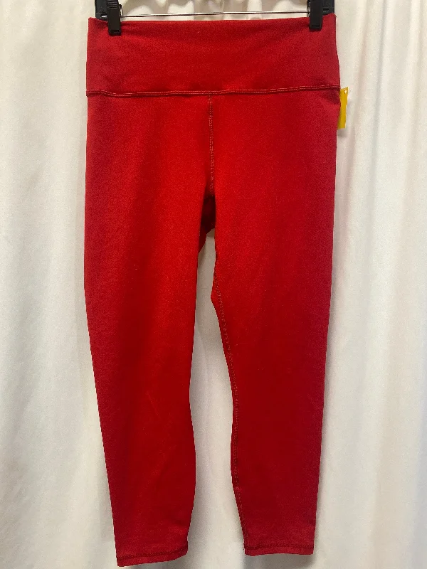 Cool Hoodies Athletic Leggings By Fabletics In Red, Size: S