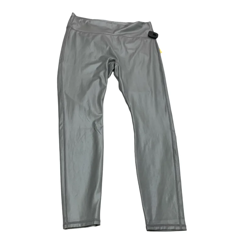 Comfortable Layers Athletic Leggings By Fabletics In Silver, Size: Xl