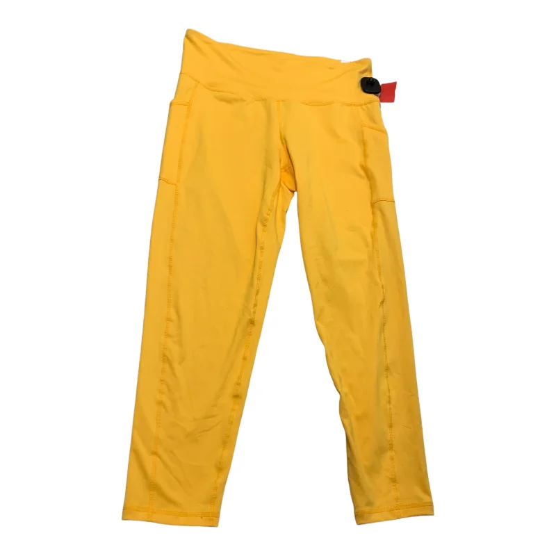 Functional Tops Athletic Leggings By Ideology In Yellow, Size: L