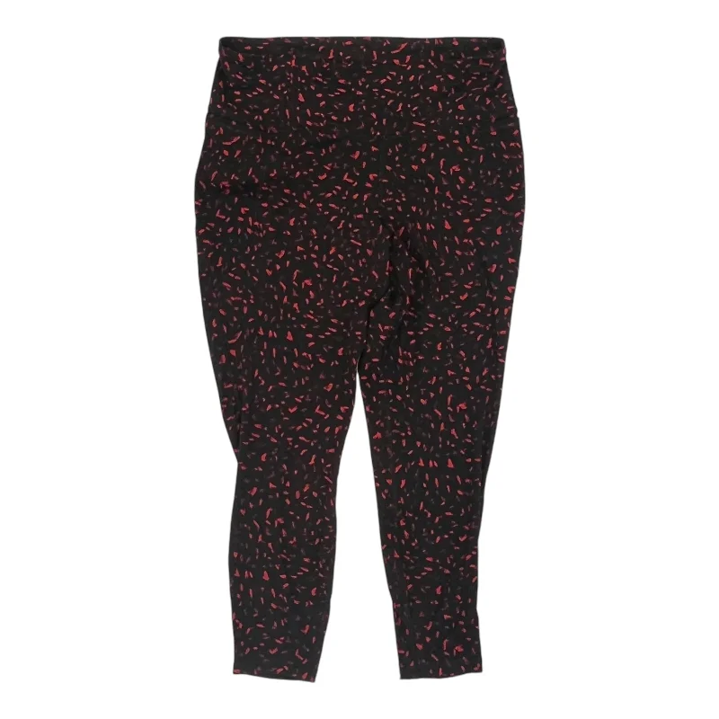 High-fashion Looks Athletic Leggings By Livi Active In Black & Red, Size:1X