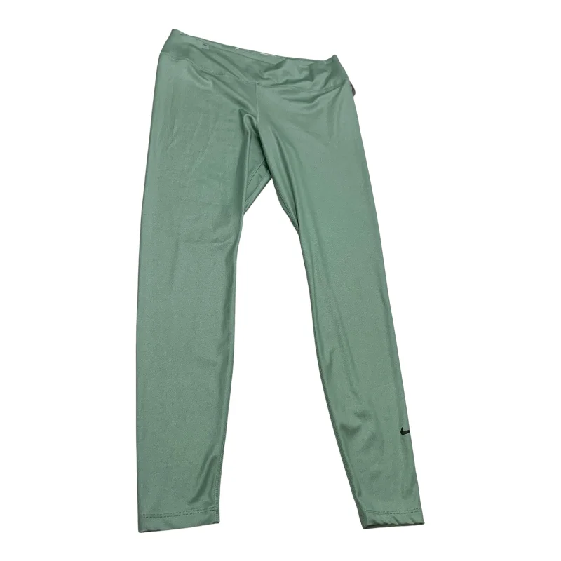 Casual Layers Athletic Leggings By Nike Apparel In Green, Size: L