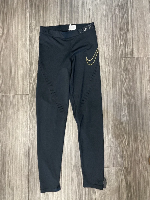 Activewear Gear Athletic Leggings By Nike In Black & Gold, Size: M