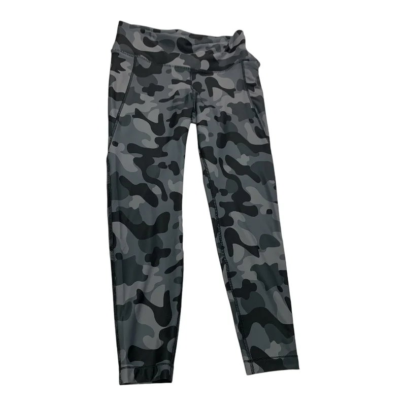 Casual Chic Athletic Leggings By Reebok In Camouflage Print, Size: L