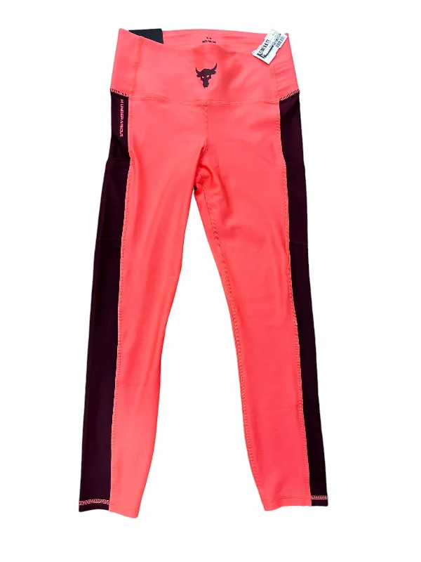 Statement Shoes Athletic Leggings By Under Armour In Orange, Size: M
