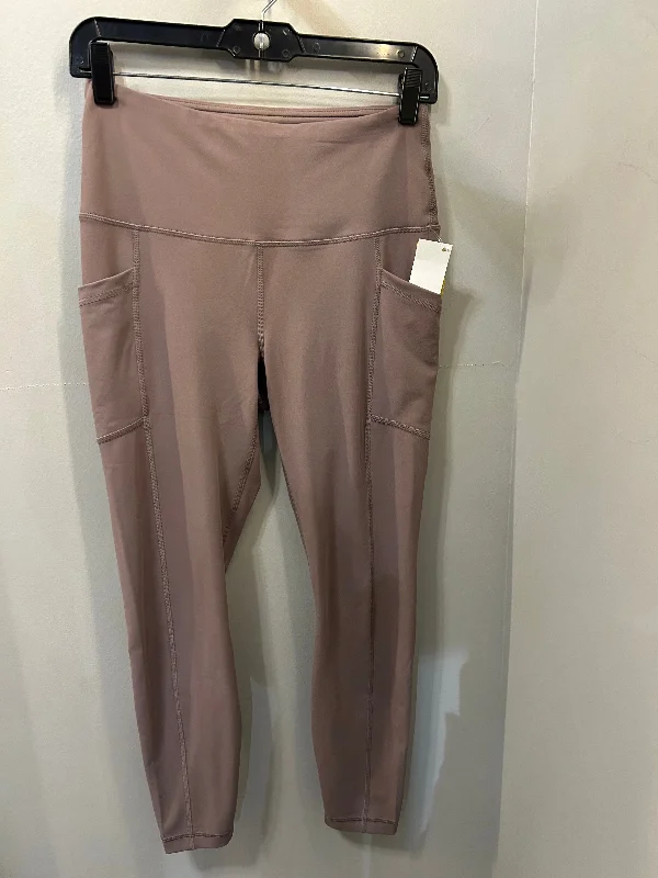 Everyday Apparel Athletic Leggings By Yogalicious In Tan, Size: 8