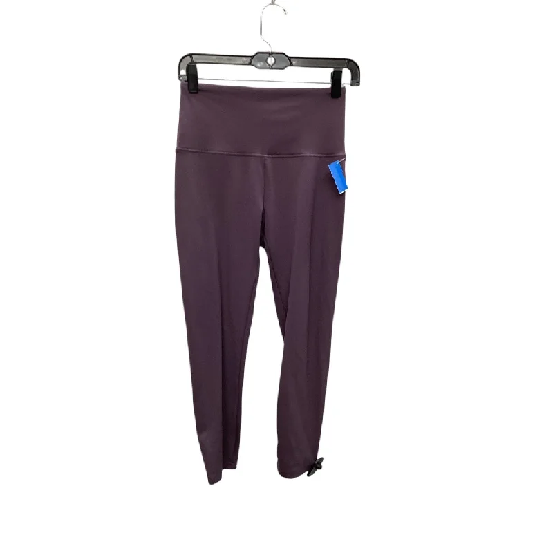 Warm Jackets Athletic Leggings By Zobha In Purple, Size: M
