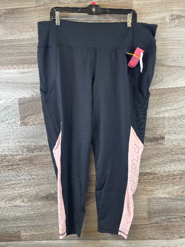 Flexible Outerwear Athletic Leggings Capris By Livi Active In Black, Size: 3x