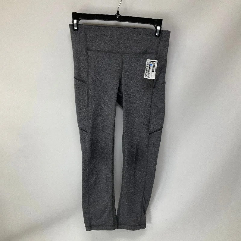 Polo Shirts Athletic Leggings Capris By Lululemon In Grey, Size: 6
