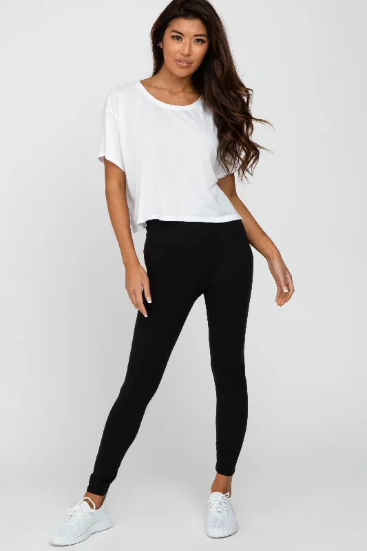 Trendy Apparel Black V-Waist Leggings
