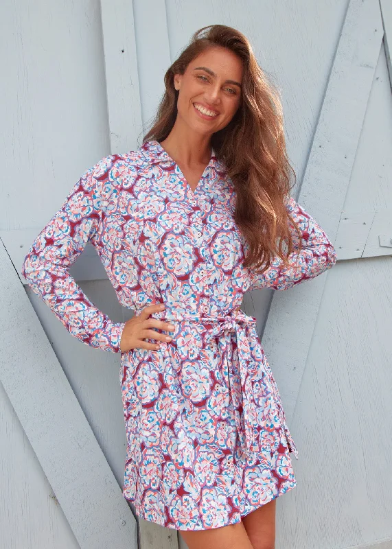 Streetwear Fashion Camden Peony Button Down Shirt Dress