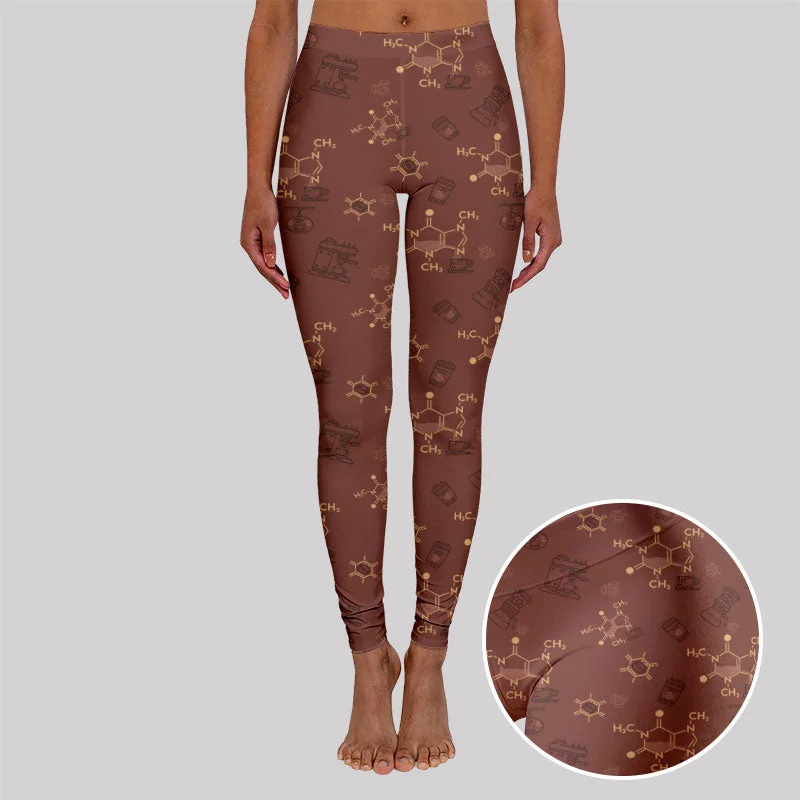 Modern Coats Chemical Formula of Caffeine Geek Leggings