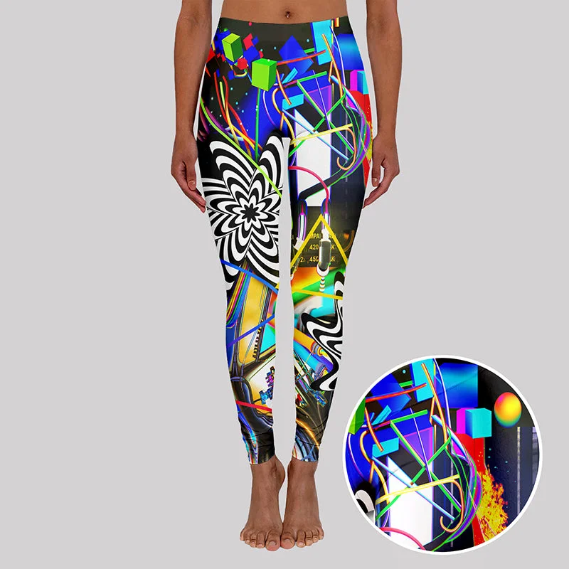 Button-up Shirts Colorful Circuit Wires Electronic Components Geek Leggings