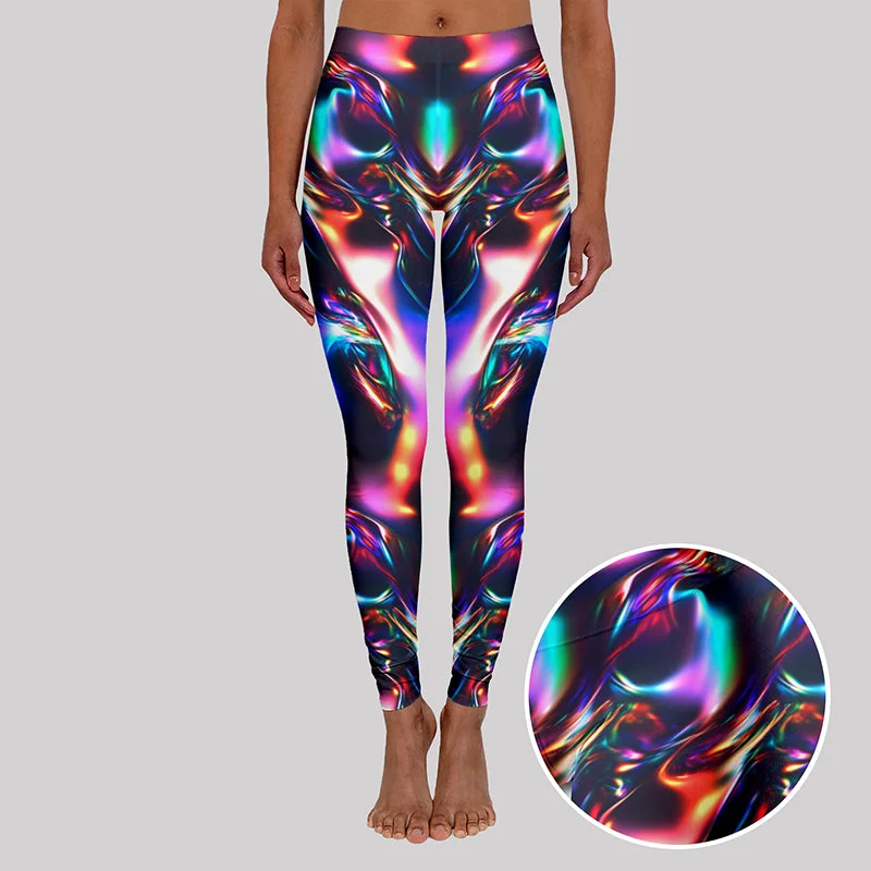 Activewear Gear Colorful Laser Mechanical Metal Geek Leggings