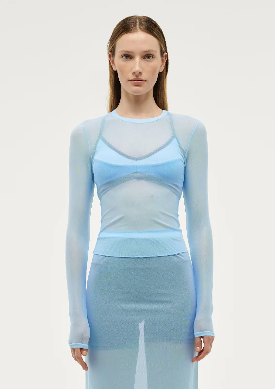 Casual Trousers DISCOVERY MESH LONG SLEEVE TEE IN SKY BLUE