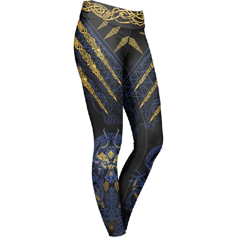 Classic Leather Fenrir's Wrath Leggings - Blue Edition