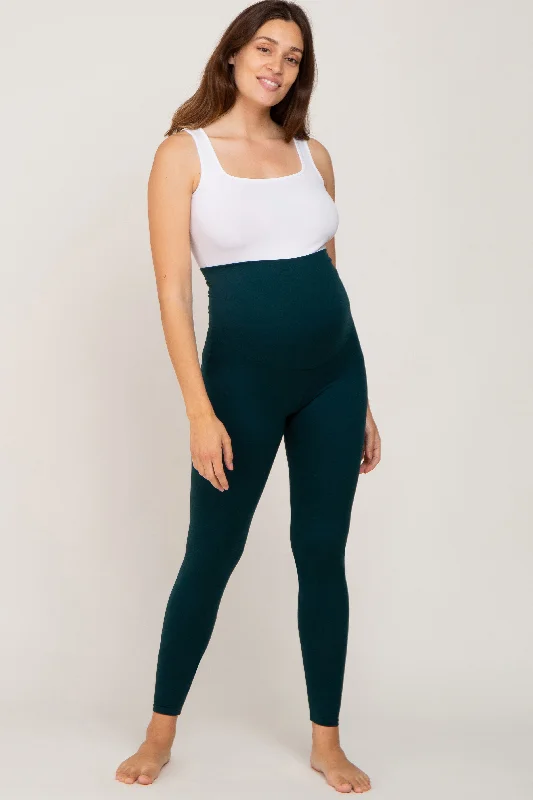 All-Season Outfits Forest Green Basic Maternity Leggings