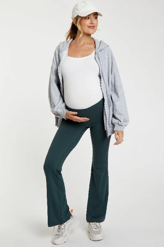 Comfy Jackets Forest Green Maternity Flared Leggings