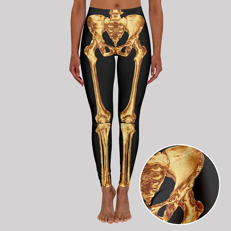 Street Shorts Gold Skeleton Geek Leggings