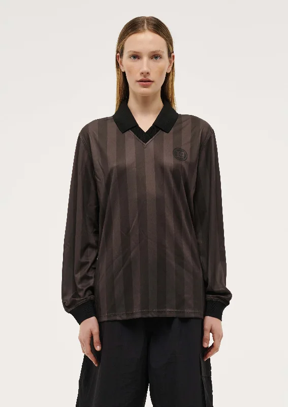 Designer Scarves HOME GROUND LONG SLEEVE TOP IN COFFEE
