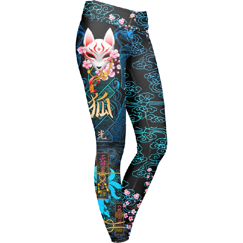 Smart Casual Kitsune Leggings - Blue Edition