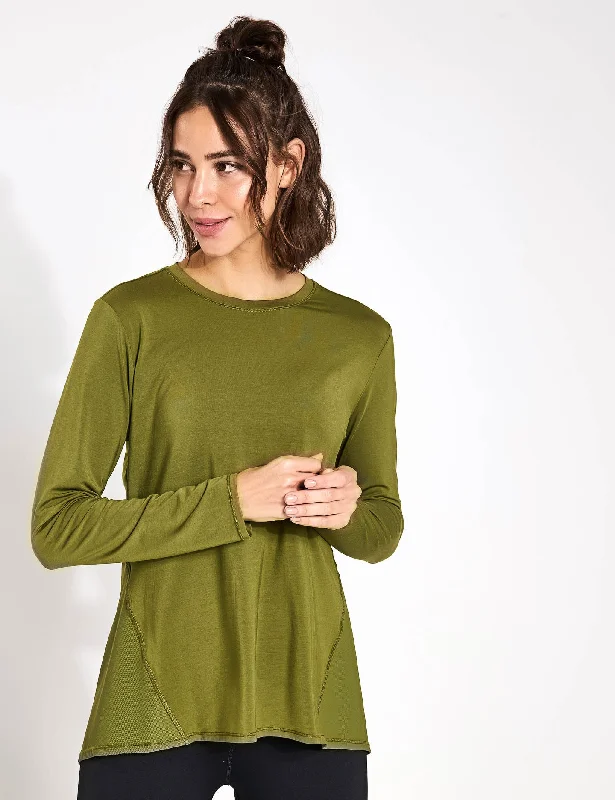 Suede Jackets Kendall Long Sleeve Top - Army Green