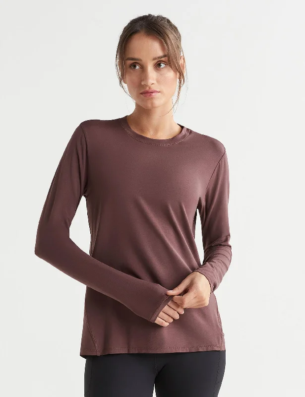 Relaxed Wear Kendall Long Sleeve Top - Burgundy