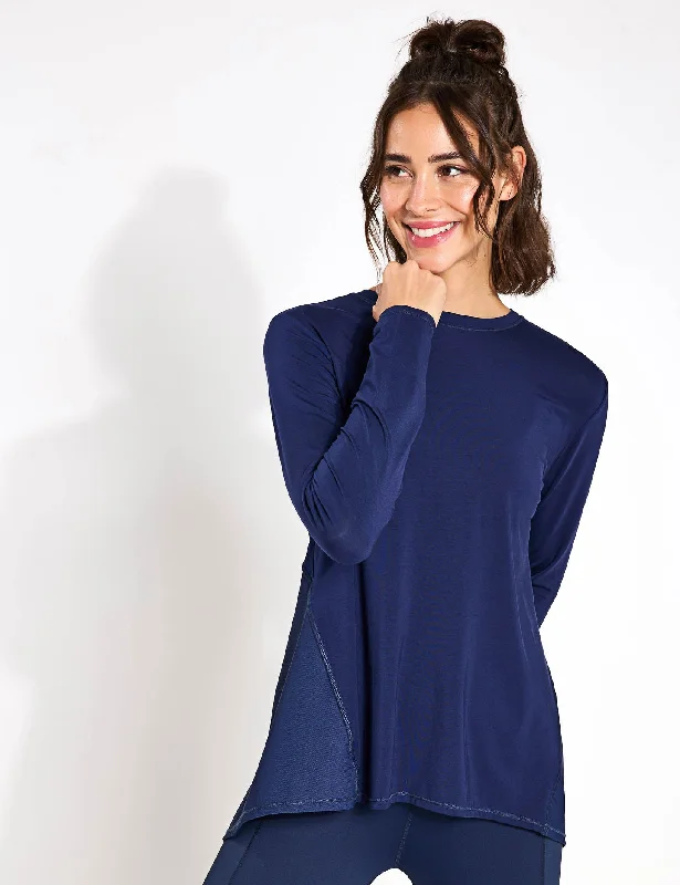 Leather Jackets Kendall Long Sleeve Top - Navy