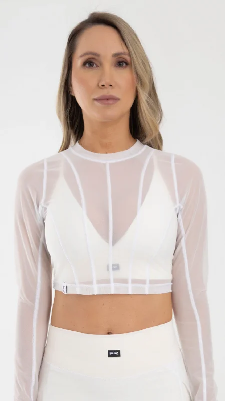 Casual Footwear Fiber Mesh Workout Long Sleeve Top