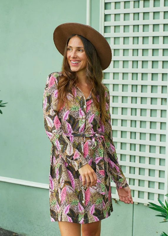 Monochrome Style Myers Button Down Shirt Dress