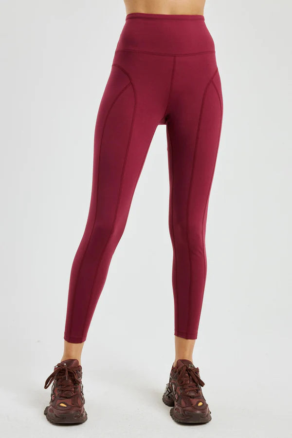 Utility Jackets Night Rider High Leggings in Dark Cherry