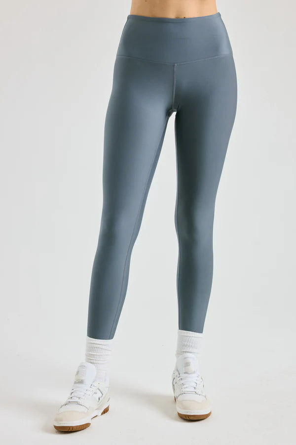 Warm Outerwear Recycled High Rise Sport Legging in Steel Grey