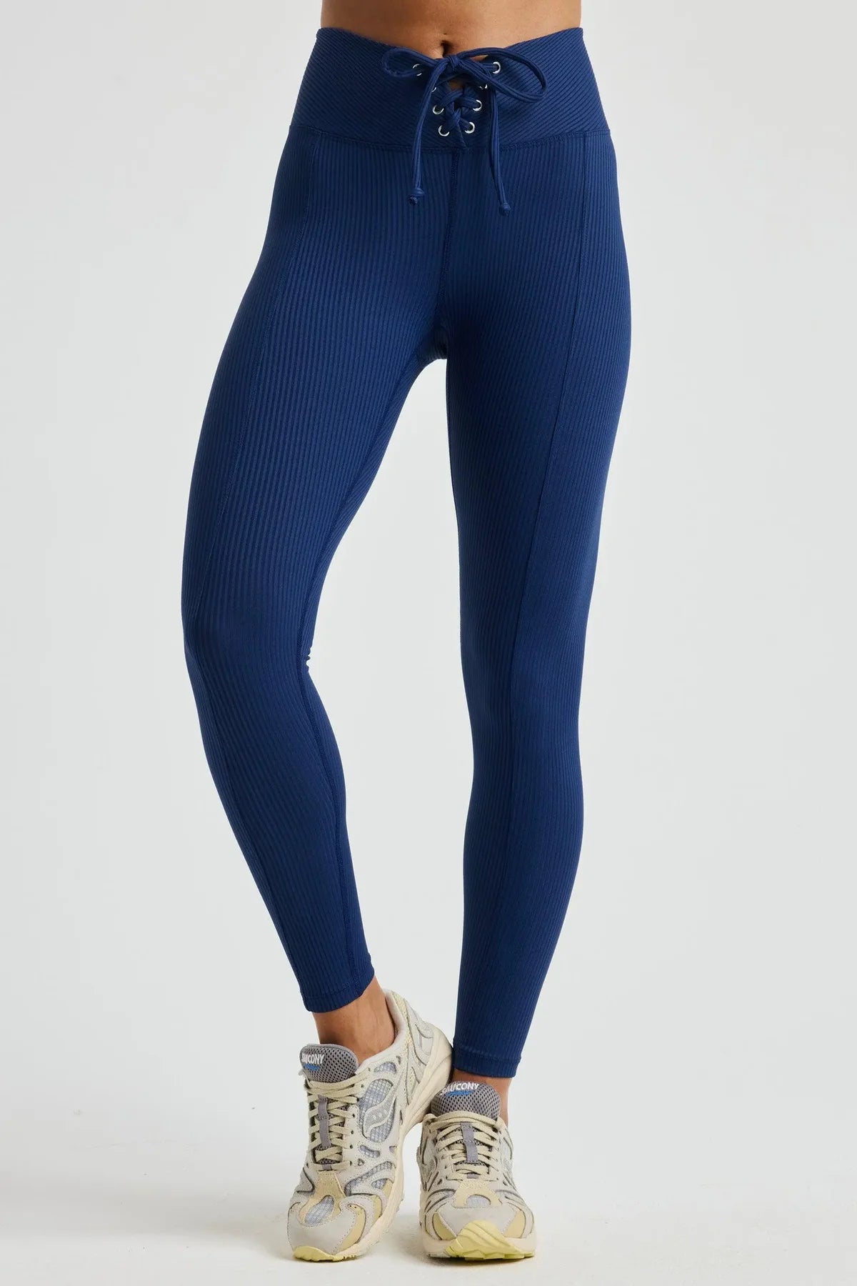 Athletic Gear Ribbed Football Leggings in Navy