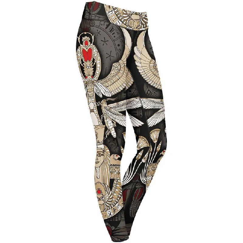 Vintage Fashion Scarab Jewel Leggings