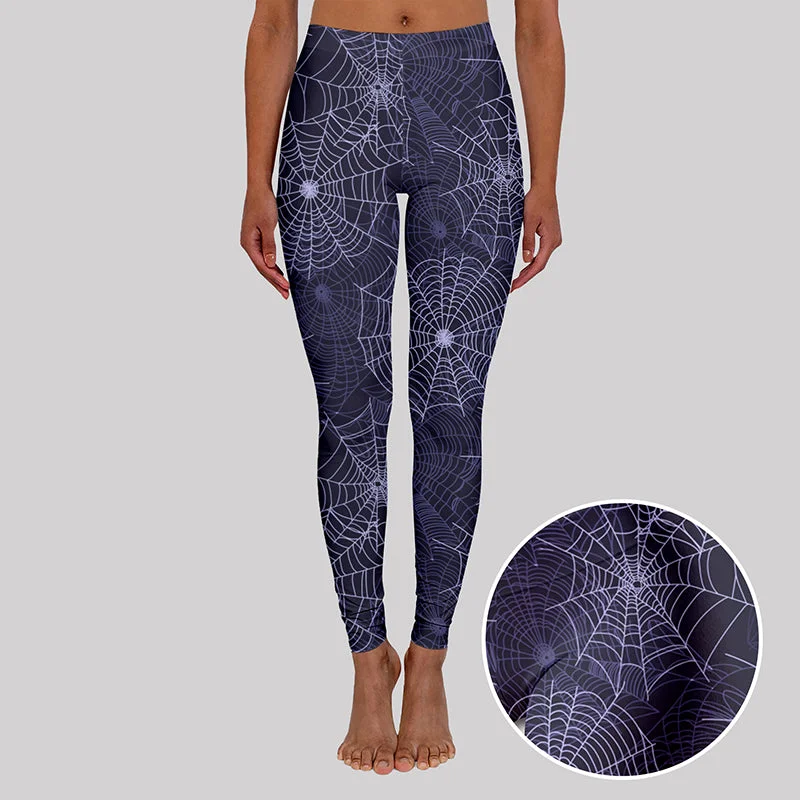 Designer Outerwear Spider Web Black Geek Leggings