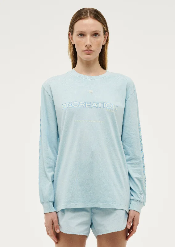Printed Shirts STREAMLINE LONG SLEEVE TOP IN WASHED SKY BLUE