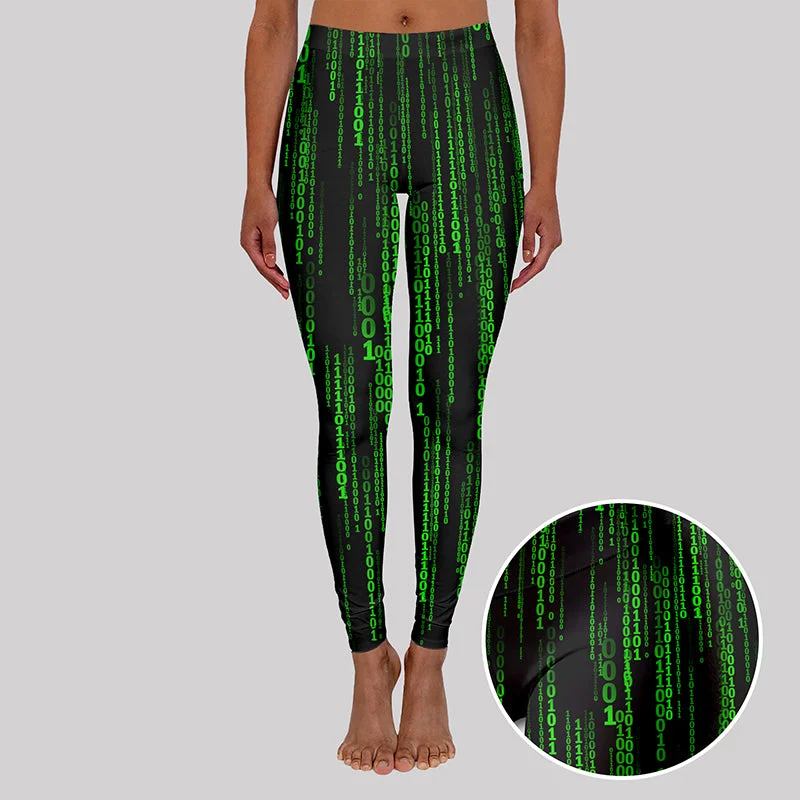 Summer Jackets The Matrix Black Green Design Art Geek Leggings
