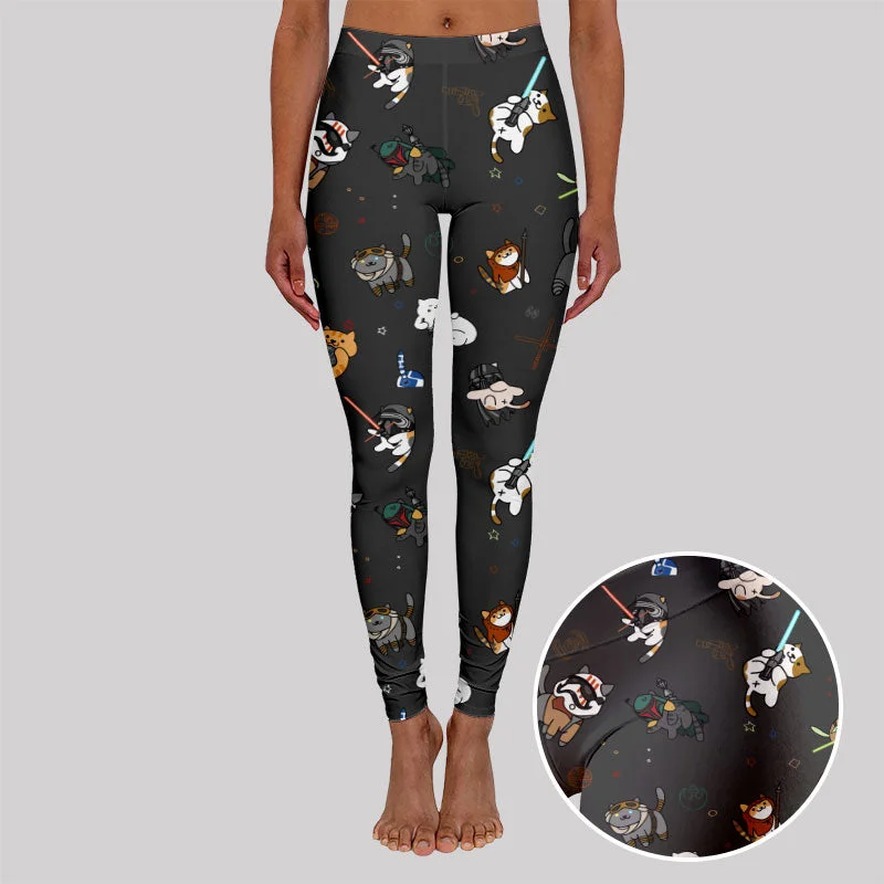 Sporty Jackets Tie The Fighter Cat Funny Geek Leggings