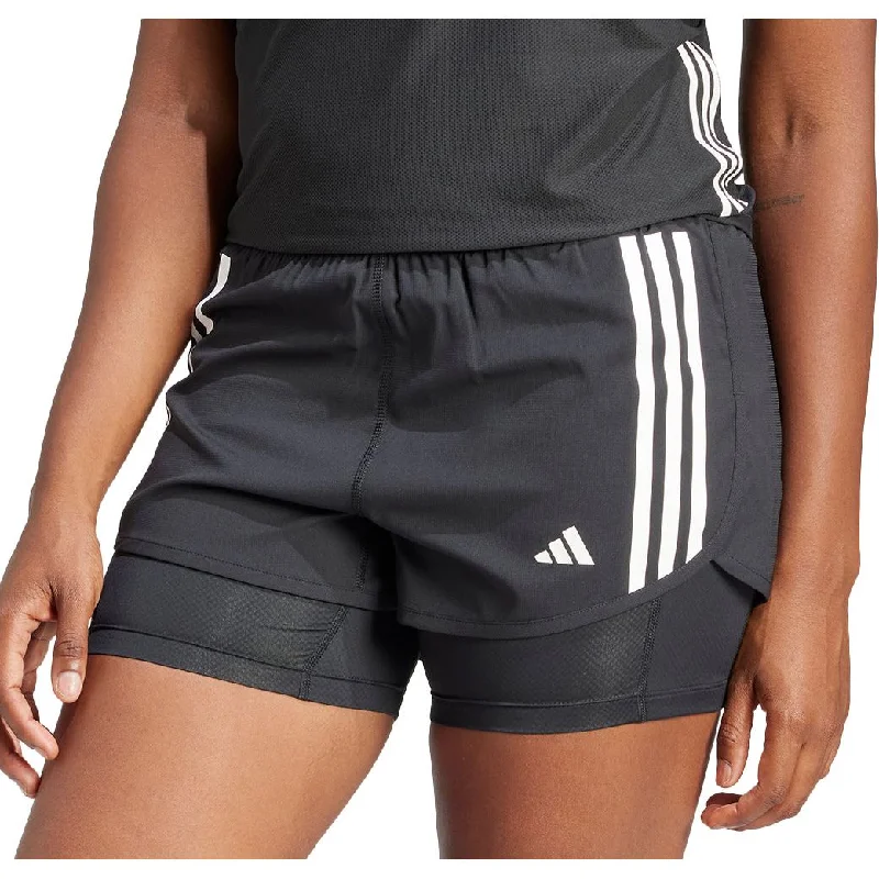 Button-down Shirts adidas Own The Run 3 Stripes 2 In 1 Womens Running Shorts - Black
