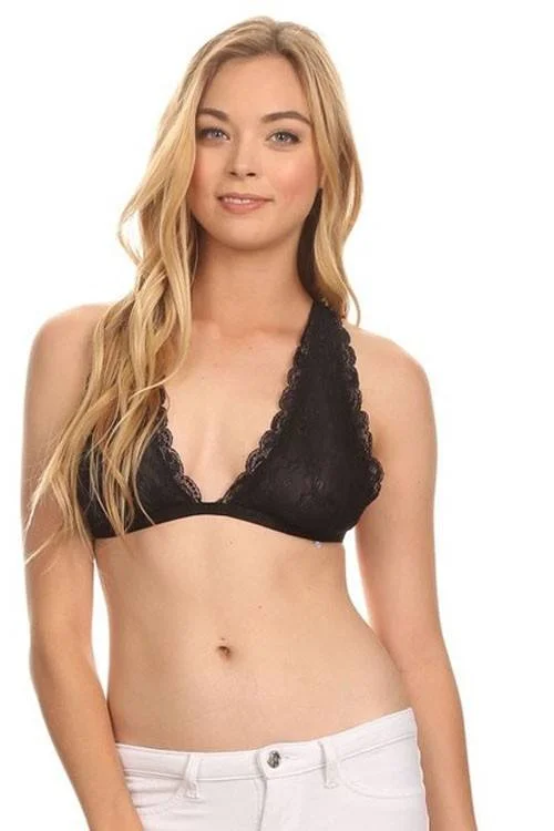 Comfortable Style Anemone Halter Style Lace Bralette 3608BR