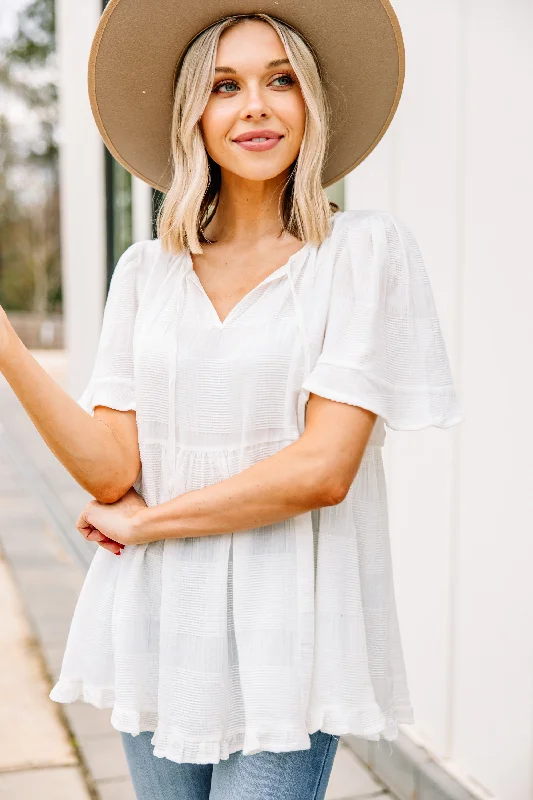 Casual Comfort At This Point White Babydoll Top